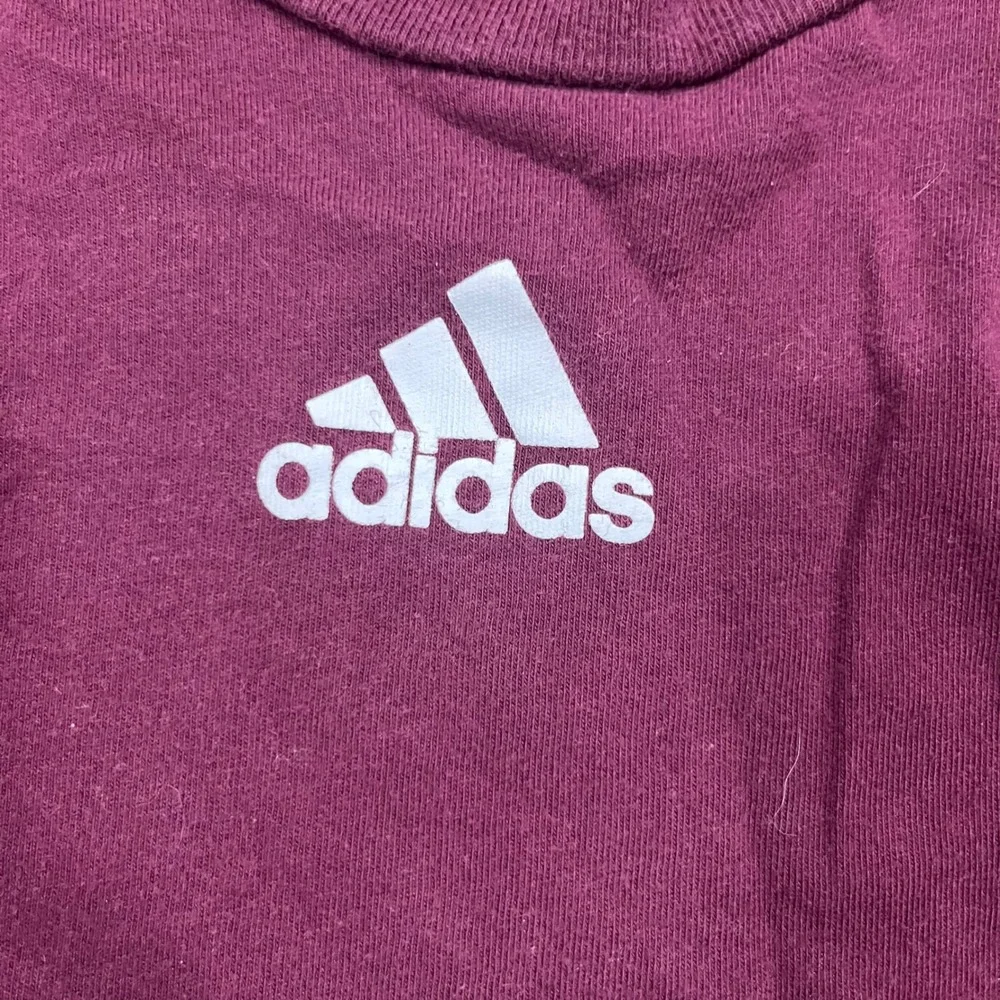 Adidas Mens Amplifier Tee Long Sleeve Shirt Maroon Burgundy XL Logo Cotton